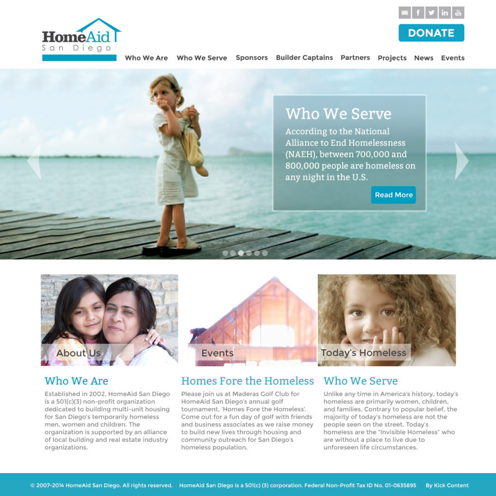 Web Design for HomeAid San Diego