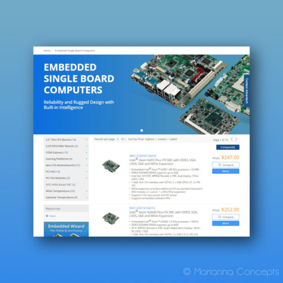 Embedded boards web design upgrade